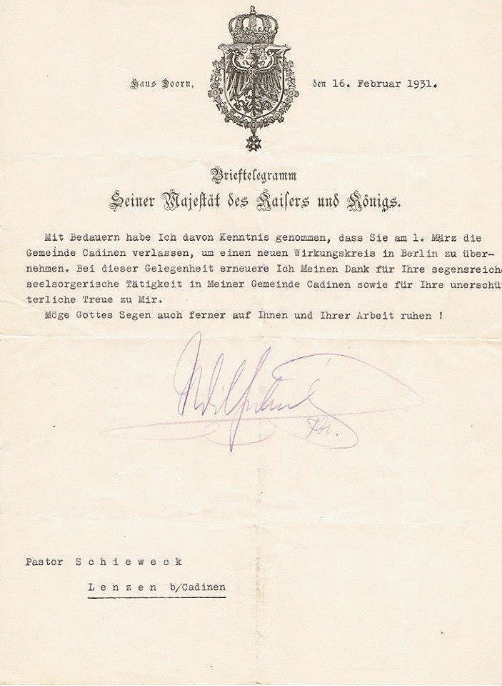 Widerlegung zur Behauptung der rechtmäßigen Abdankung des Kaisers.
